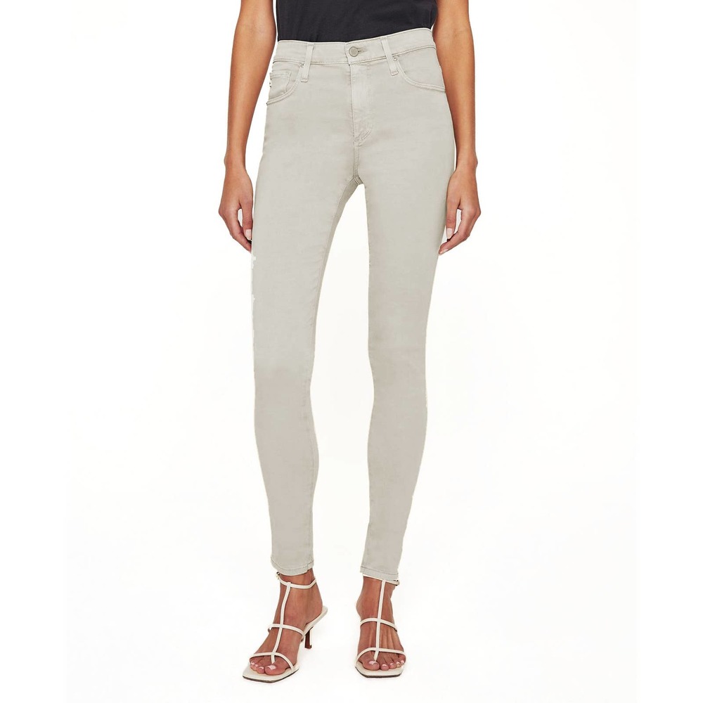 AG Farrah High Waist Skinny Ankle Jeans in Soft Sueded Cotton Sateen Trident W28